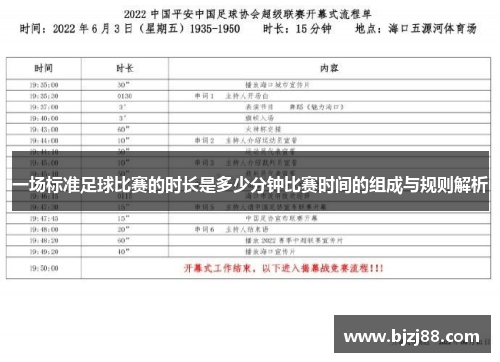 一场标准足球比赛的时长是多少分钟比赛时间的组成与规则解析